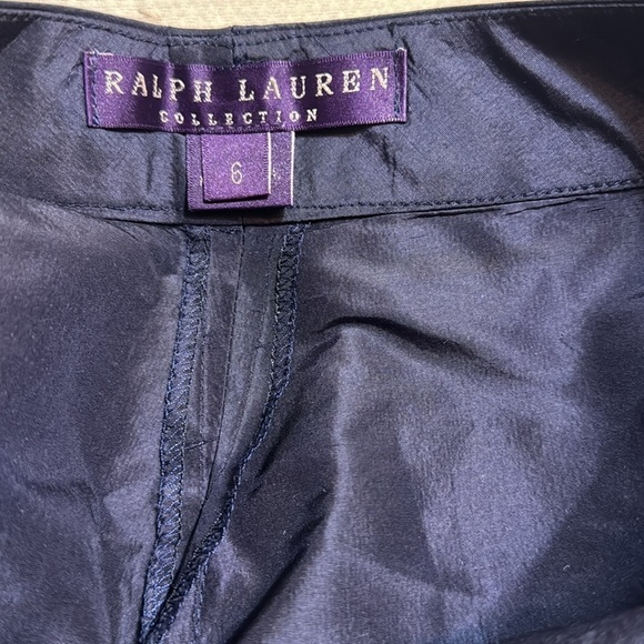 Ralph Lauren Collection Purple Label Blue Iridescent Silk Capri Pants 6 - Picture 5 of 8